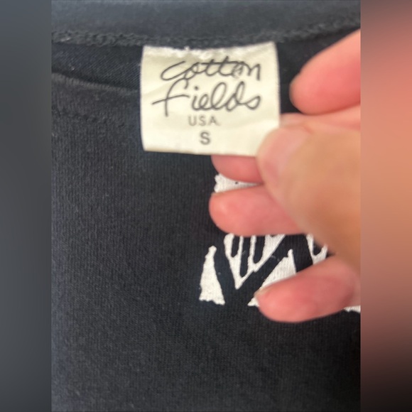 Vintage 80s Cotton Fields Black White  Graphic Fish Pant Top Set  Beach S/M - Picture 5 of 10